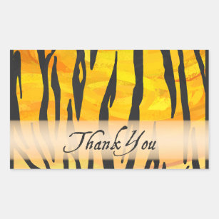 Sticker Rectangulaire Merci en bande de tigre sauvage