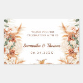 Sticker Rectangulaire Merci en terre cuite moderne Mariage de script (Devant)