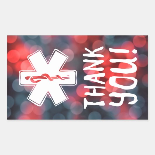 Sticker Rectangulaire merci étoile de vie (Devant)