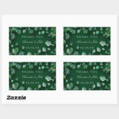 Sticker Rectangulaire Merci Eucalyptus Woodland Russe Mariage Vert (Feuille)