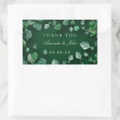Sticker Rectangulaire Merci Eucalyptus Woodland Russe Mariage Vert (Sac)