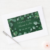 Sticker Rectangulaire Merci Eucalyptus Woodland Russe Mariage Vert (Enveloppe)