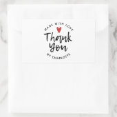 Sticker Rectangulaire Merci fait main avec amour (Sac)