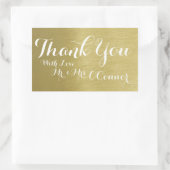 Sticker Rectangulaire merci faux or (Sac)
