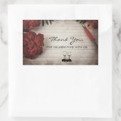 Sticker Rectangulaire Merci Floral Design Pour Célébrer Avec Nous (Sac)