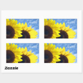 Sticker Rectangulaire Merci Floral Fleur de tournesol Jaune (Feuille)
