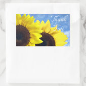 Sticker Rectangulaire Merci Floral Fleur de tournesol Jaune (Sac)