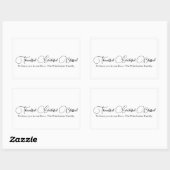 Sticker Rectangulaire Merci Grateful Blessé script Thanksgiving (Feuille)