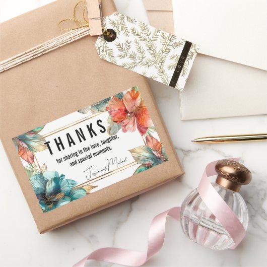 Sticker Rectangulaire Merci Hibiscus Serenade Paradise (Cadeaux)