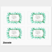 Sticker Rectangulaire Merci hiver à feuillage persistant aquarelle vert  (Feuille)