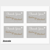 Sticker Rectangulaire merci, mariage (Feuille)