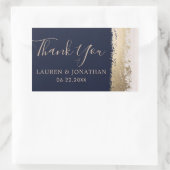 Sticker Rectangulaire Merci, mariage pour la marine (Sac)