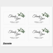 Sticker Rectangulaire Merci Mariage végétal neutre (Feuille)