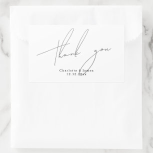 Sticker Rectangulaire Merci moderne et élégant personnalisé