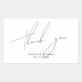 Sticker Rectangulaire Merci moderne et élégant personnalisé (Devant)