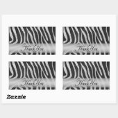 Sticker Rectangulaire Merci Motif gris animal sauvage (Feuille)