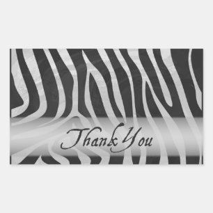 Sticker Rectangulaire Merci Motif gris animal sauvage