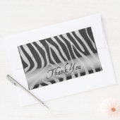 Sticker Rectangulaire Merci Motif gris animal sauvage (Enveloppe)