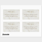 Sticker Rectangulaire Merci Neutral simple en marbre (Feuille)