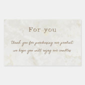 Sticker Rectangulaire Merci Neutral simple en marbre (Devant)