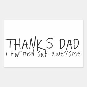 Sticker Rectangulaire Merci papa... Fête des pères cadeau
