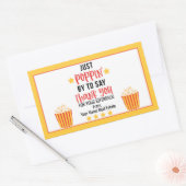 Sticker Rectangulaire Merci Popcorn Pour Vos Références (Enveloppe)