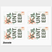 Sticker Rectangulaire merci pour le bénévolat (Feuille)