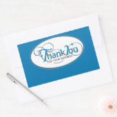 Sticker Rectangulaire Merci Pour Les Affaires, Script Bleu (Enveloppe)