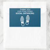 Sticker Rectangulaire Merci Pour Pratiquer La Distance Sociale (Sac)