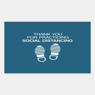Sticker Rectangulaire Merci Pour Pratiquer La Distance Sociale