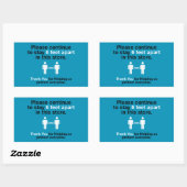 Sticker Rectangulaire Merci Pour Pratiquer La Distance Sociale (Feuille)