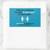 Sticker Rectangulaire Merci Pour Pratiquer La Distance Sociale (Sac)