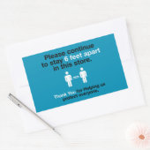 Sticker Rectangulaire Merci Pour Pratiquer La Distance Sociale (Enveloppe)