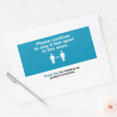 Sticker Rectangulaire Merci Pour Pratiquer La Distance Sociale (Enveloppe)