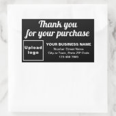 Sticker Rectangulaire Merci pour votre achat en noir (Sac)