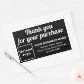 Sticker Rectangulaire Merci pour votre achat en noir (Enveloppe)