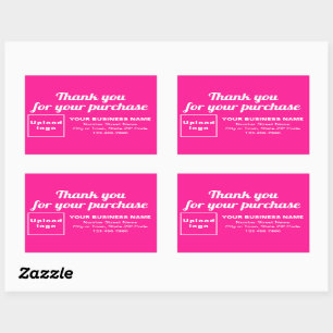 Sticker Rectangulaire Merci pour votre achat sur rose