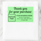Sticker Rectangulaire Merci pour votre achat sur vert clair (Sac)