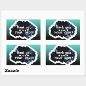 Sticker Rectangulaire Merci pour votre commande (Feuille)