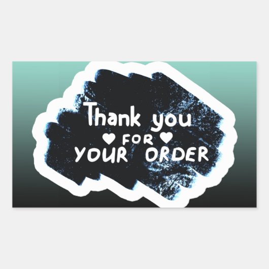 Sticker Rectangulaire Merci pour votre commande (Devant)