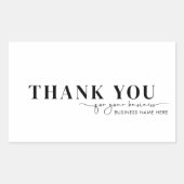 Sticker Rectangulaire Merci pour votre entreprise Script manuscrit (Devant)
