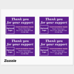 Sticker Rectangulaire Merci pour votre soutien à Purple