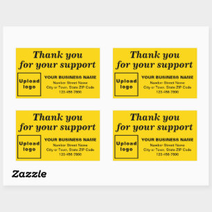 Sticker Rectangulaire Merci pour votre soutien sur le jaune