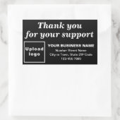 Sticker Rectangulaire Merci pour votre support sur le noir (Sac)