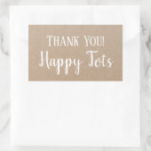 Sticker Rectangulaire Merci Produit Moderne Hipster Cercle Craft (Sac)