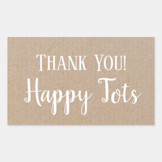 Sticker Rectangulaire Merci Produit Moderne Hipster Cercle Craft (Devant)