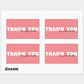 Sticker Rectangulaire Merci rose moderne pour votre commande Home Busine (Feuille)