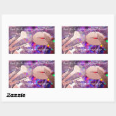 Sticker Rectangulaire Merci Support de maquillage d'entreprise Lip Purpl (Feuille)