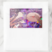 Sticker Rectangulaire Merci Support de maquillage d'entreprise Lip Purpl (Sac)