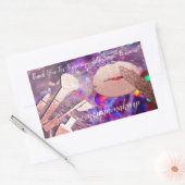 Sticker Rectangulaire Merci Support de maquillage d'entreprise Lip Purpl (Enveloppe)